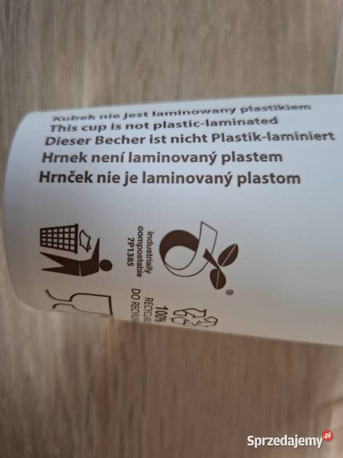 Kubek biały papierowy 300 ml 80 mm 50 sztuk nowe sprzedam