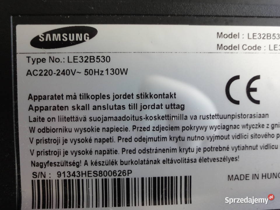 Tv Samsung model LE32B530 uszkodzony Kraków