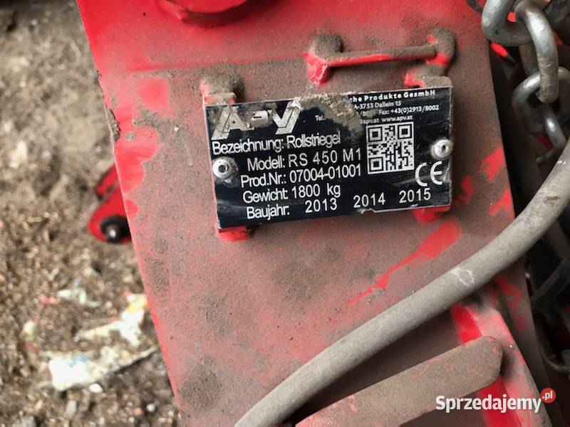 Sprzedam Brona obrotowachwastownik APV RS450 M1 łódzkie Sławno