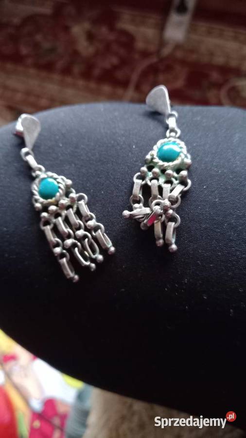 Kolczyki staruszsrenrne turkusemparzenica Dla kobiet sprzedam