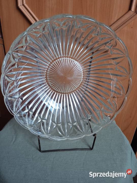 Miska art deco z prasowanego szkła Porcelana i szkło wielkopolskie Koźminek sprzedam