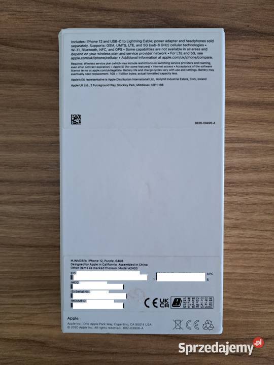 Smartfon Apple iPhone 12 4GB 64GB fioletowy Apple / iPhone mazowieckie Mszczonów