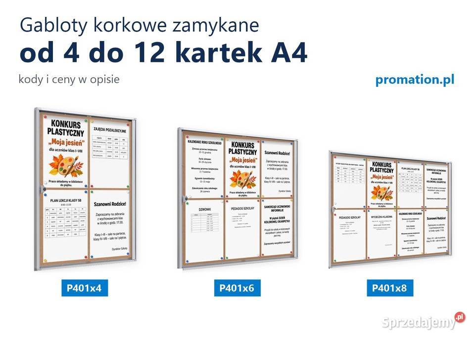 Gablota korkowa zamykana 412A4 tablica ogłoszeń małopolskie Kraków