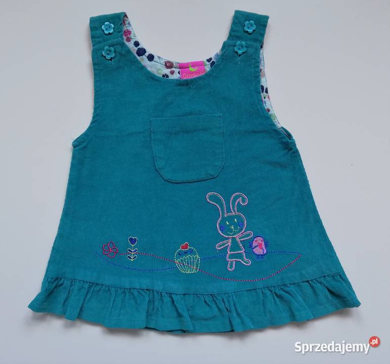 Nowa sukienka sztruksowa ogrodniczka Niebieski śląskie