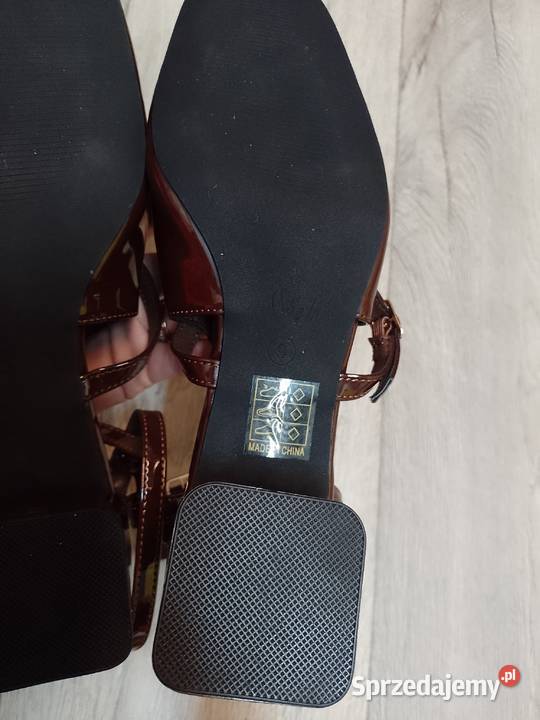 39 Brązowe czekoladowe czółenka wieczorowe z 25cm Kraków sprzedam