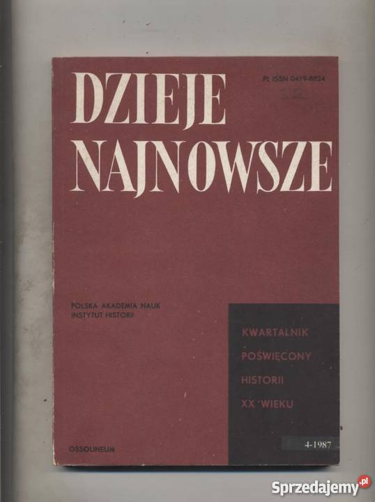 Dzieje najnowszeRocznik XIX19874 Pozostałe Szczecin