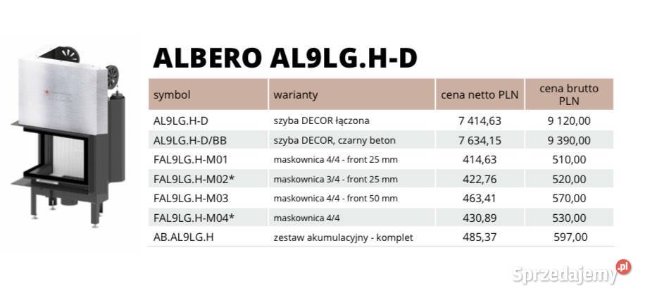 HITZE Wkład kominkowy ALBERO AL9LGHD