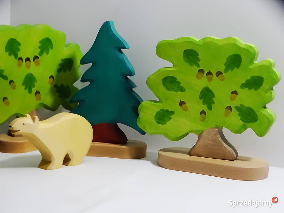 Zestaw drewnianych figurek marki Holztiger las z lubelskie Biłgoraj