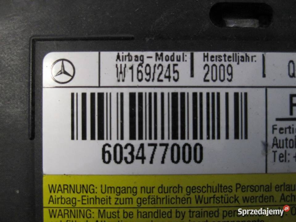 MERCEDES W169 LIFT 09r AIRBAG poduszka fotela świętokrzyskie sprzedam