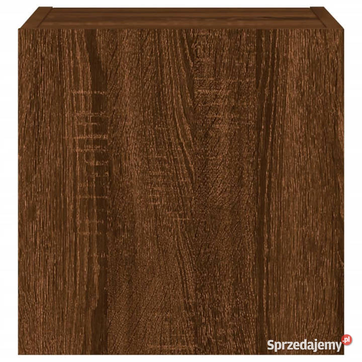 Ścienne szafki TV z LED 2 brązowy dąb 305x35x30 RTV Warszawa