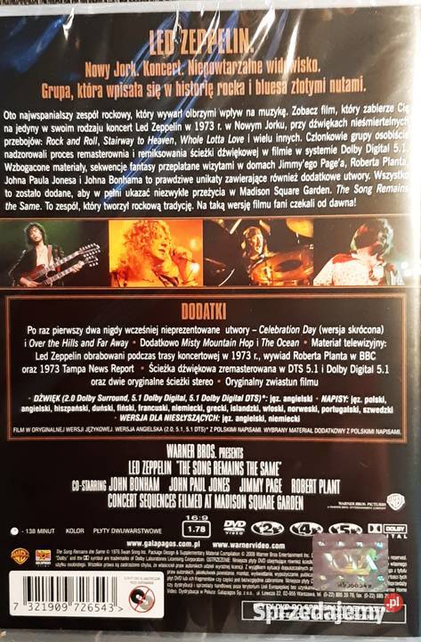 Sprzedam Rewelacyjny Koncert Led Zeppelin w rock Katowice