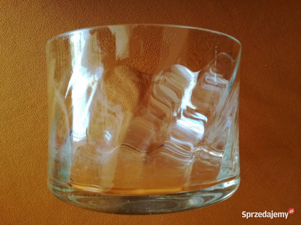 Ozdobna misa przezroczysta prosta grubsze dno Łódź