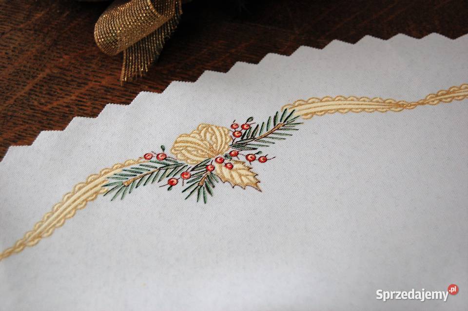 Świąteczna serwetka owalna poliester Boże wielokolorowy Obrusy i serwety Lublin sprzedam