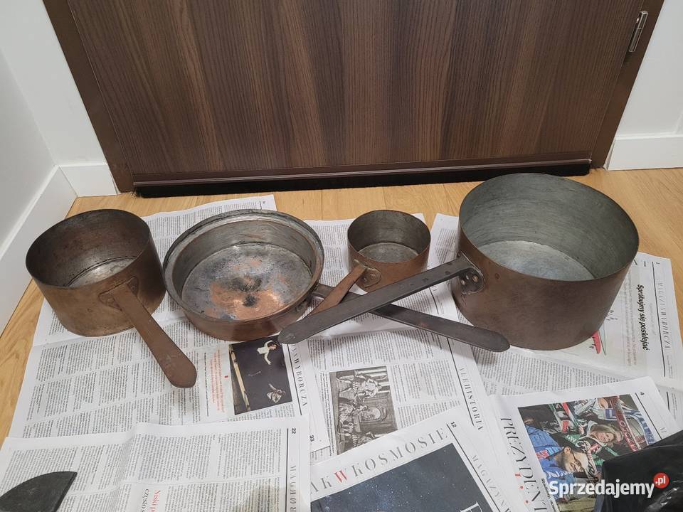 Garnki miedziane ciężkie stare Częstochowa