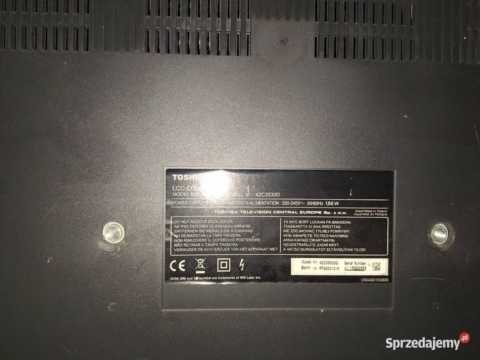 Tv toshiba 42cala tv technika 40 Toshiba Mokrzeszów sprzedam