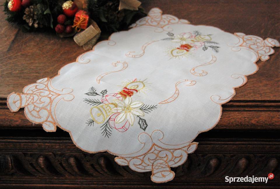 Świąteczna serwetka haftowana Boże Narodzenie Lublin sprzedam