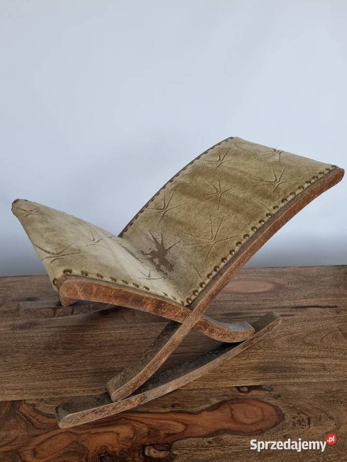 Podnóżek bujany okres międzywojenny lite drewno Płock