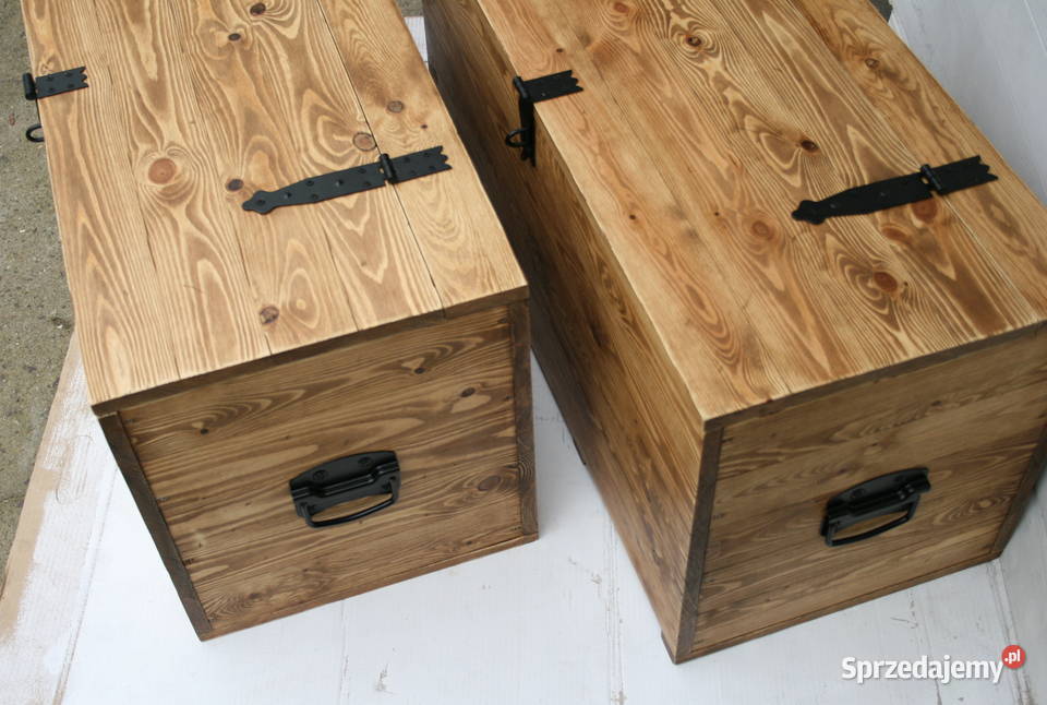 Skrzynia drewniana sosnowa kufer stolik kawowy Mielec