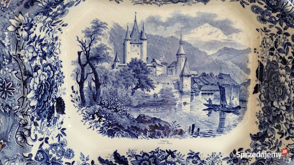 Antyczny półmisek Boch Frres 18451860 kobaltowy Kraków