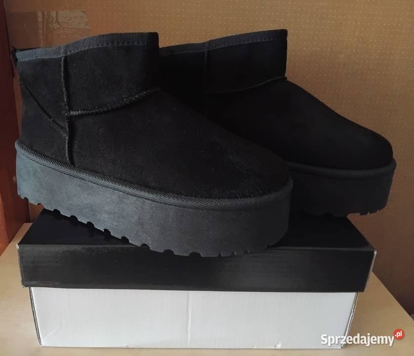 Buty damskie śniegowce zamszowe EV503 czarny Pruszków