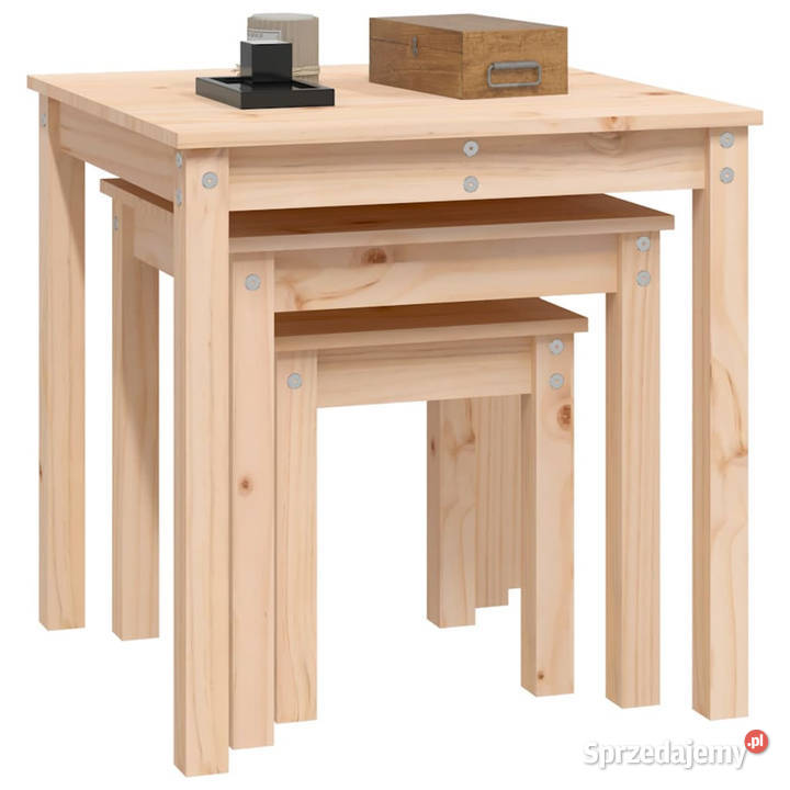 Stoliki wsuwane pod siebie 3 lite drewno sosnowe Warszawa
