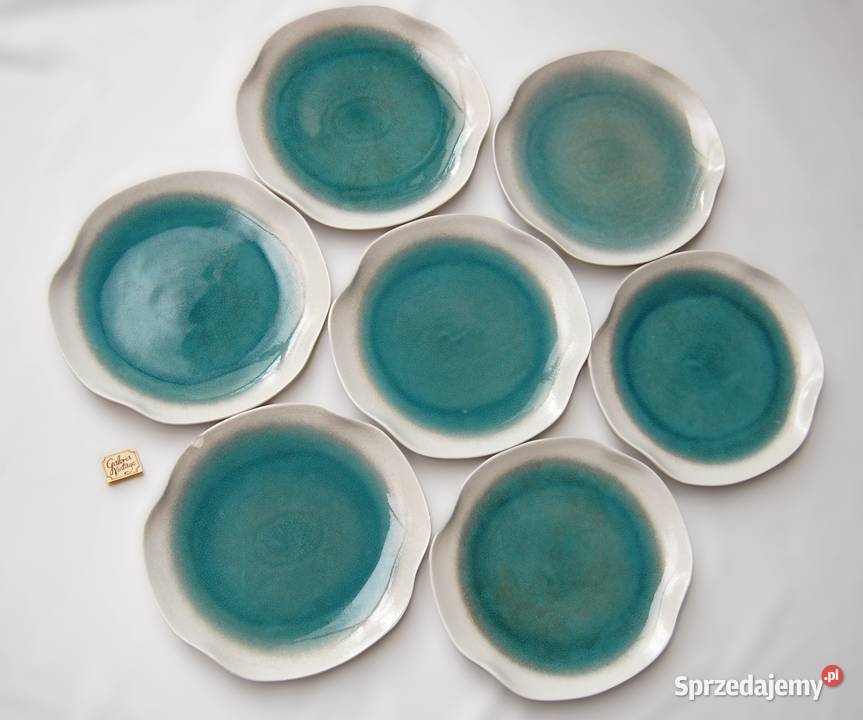 HomeYou serwis obiadowy kamionka turkus biały