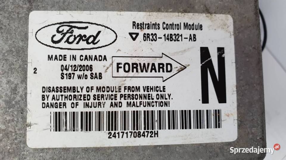 SENSOR AIRBAG 6R3314B321AB FORD MUSTANG V