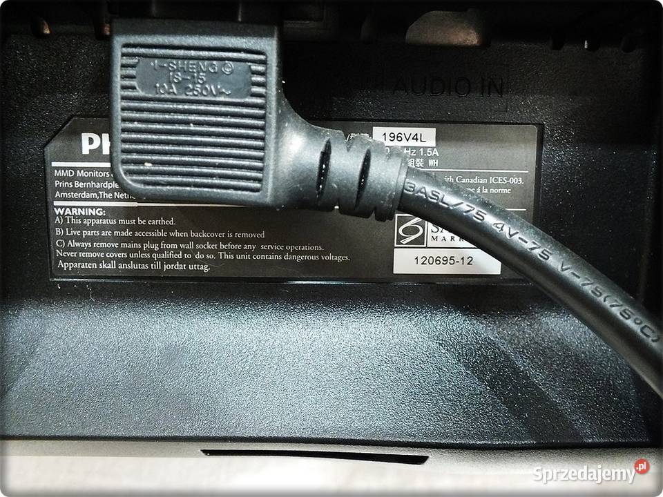 Monitor PHILIPS 185 cala LED okablowanie Sprawny Żary