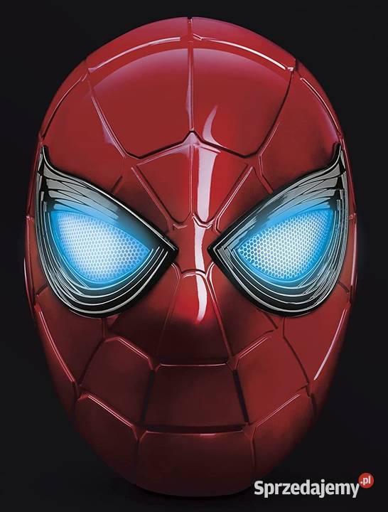 Hełm Iron Spiderman Czarna Seria Światło LED Mogilany