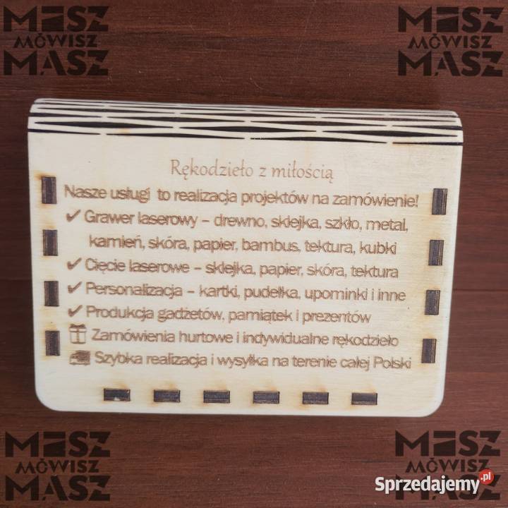 Wizytownik pudełeczko stylowy drewniany Racot