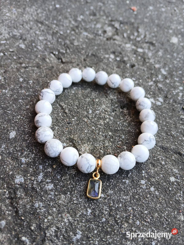 Bransoletka damska Howlit Lux 8mm i Topaz Kielce