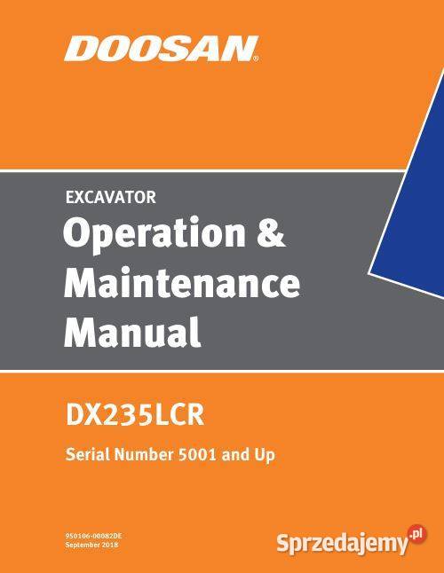 Doosan DX235LCR instrukcja obsługi świętokrzyskie Kielce