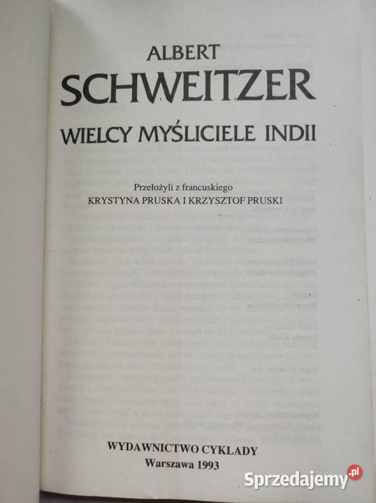 Wielcy myśliciele Indii Albert Schweitzer Les Pozostałe Kielce