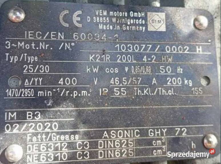 Silnik elektryczny 30kw Garwolin