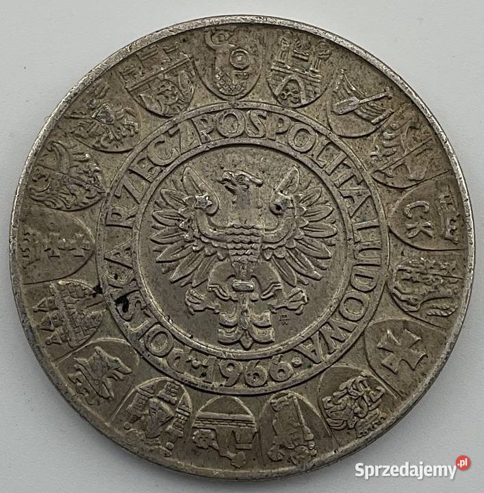 Srebrna moneta 100 1966 Mieszko i Dąbrówka PRL Kraków