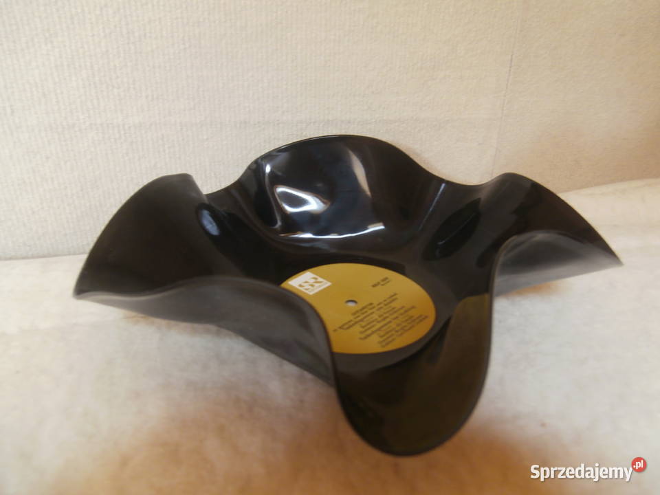 miska patera talerz z płyty winylowej średnicy czarny śląskie Choroń