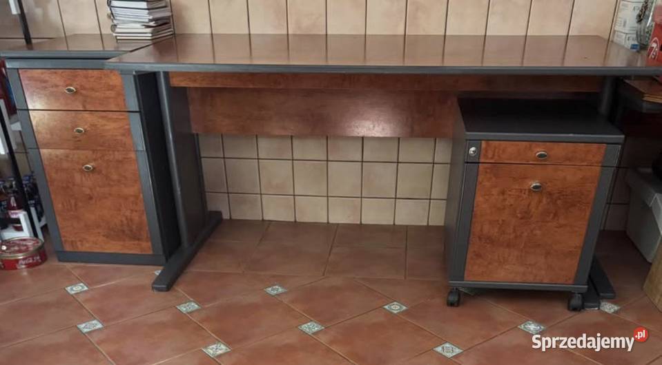 Zestaw mebli biurowych fotel skórzany komplet Zieleniewo