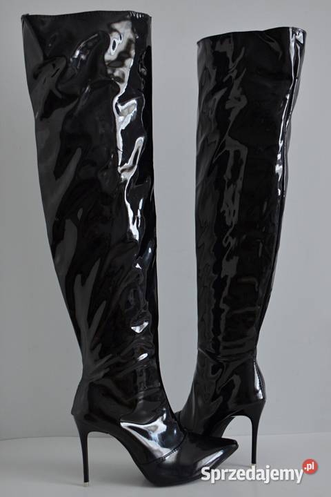 Wysokie kolano kozaki na SMUKŁEJ SZPILCE z Białystok sprzedam