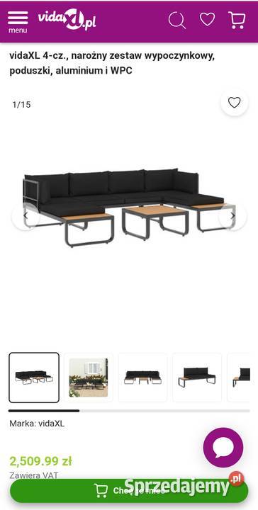 Czteroczęściowy komplet mebli ogrodowych Zagórzyca sprzedam