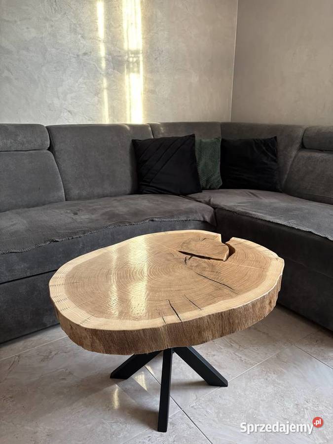 Stolik kawowy z plastra dębu 48cm wielkopolskie sprzedam