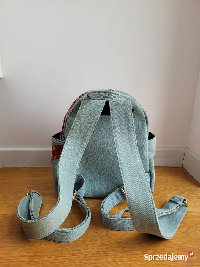 Niebeski plecak w czerwone kwiaty Kazar Dla kobiet Liszki