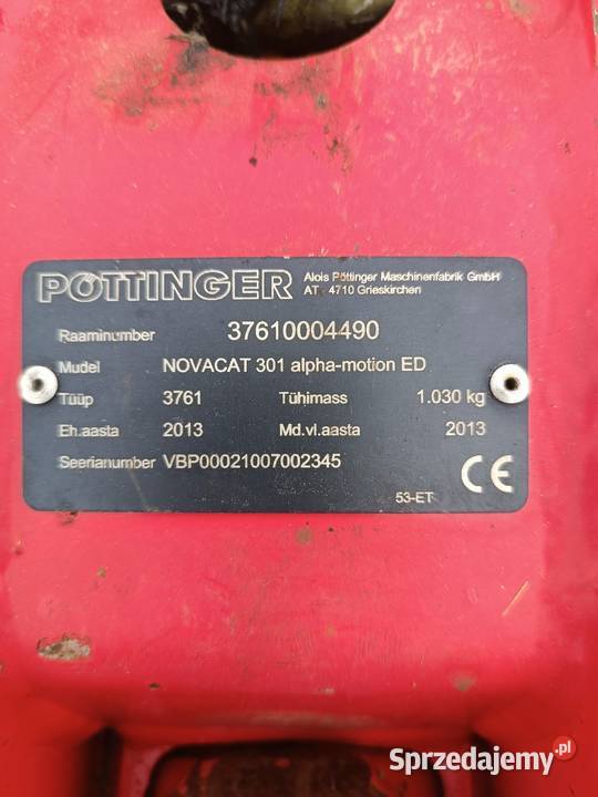 Kosiarka czołowa Pottinger Novacat 301 Alpha Suwałki sprzedam