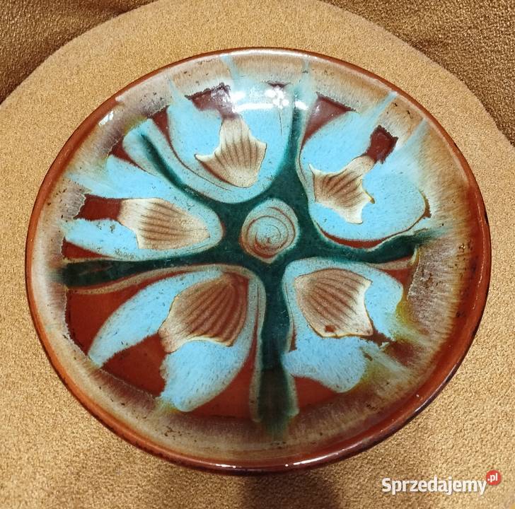 Ceramiczny talerz dekoracyjny średnica 26 ze Porcelana i szkło