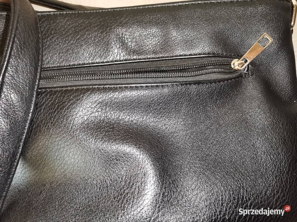 czarna skórzana torebka 30cm podlaskie