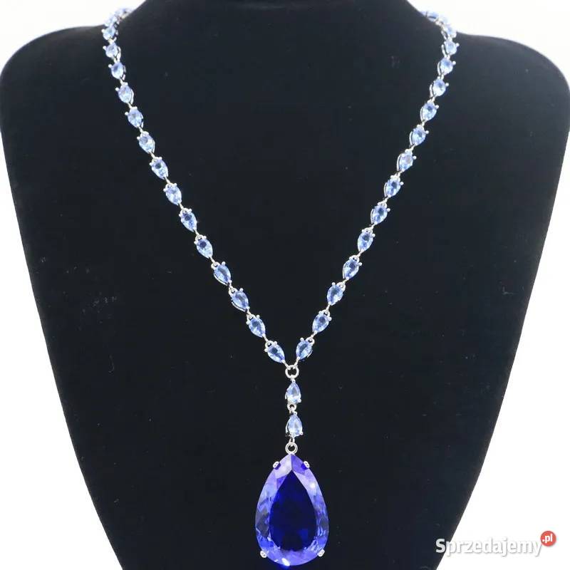 Duża kropla wody naszyjnik z tanzanitu Słupsk