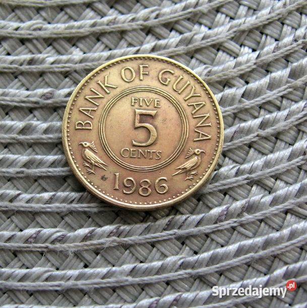 Gujana 5 Cent 1986r wielkopolskie Kalisz sprzedam