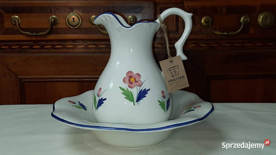 komplet łazienkowy dzban i misa ceramika z Stepnica sprzedam