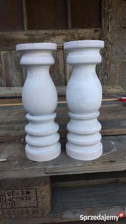 Świecznik drewniany ręcznie toczony rękodzieło Wieluń