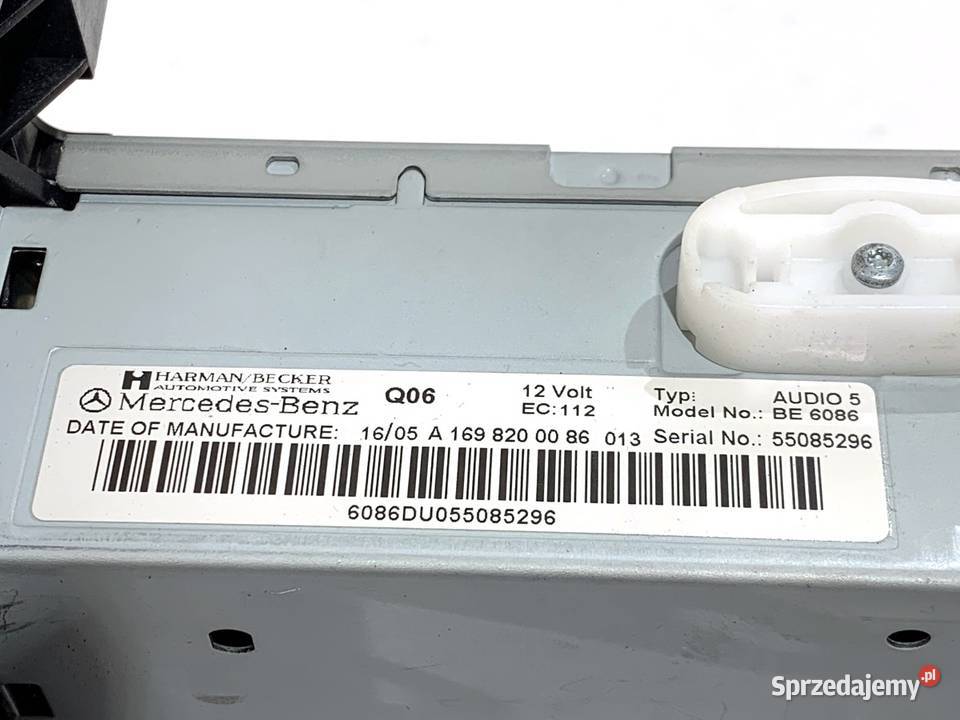 RADIO MERCEDES W169 A1698200086 0412 ODTWARZACZ sprzedam