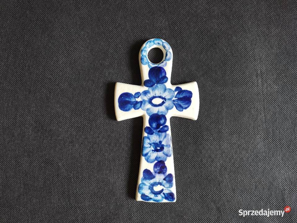 Stary Krzyż w kwiaty fajans Włocławek design PRL Katowice sprzedam